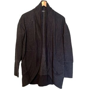 Eddie Bauer Open Front Cardigan Color is Gray Size Medium with thumbholes